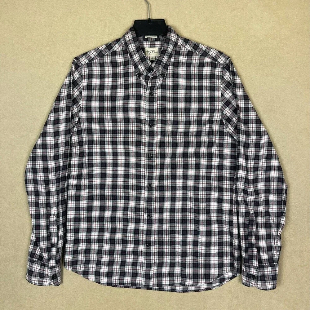 J.Crew Brushed Twill Button Up Long Sleeve Shirt Mens‎ M Slim Fit Multicolor